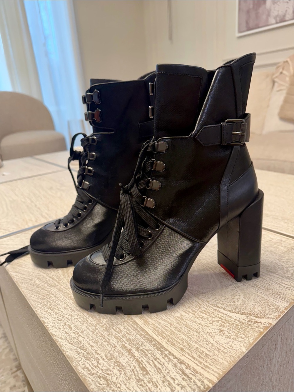Christian Louboutin Macademia 100 combat boots 38.5